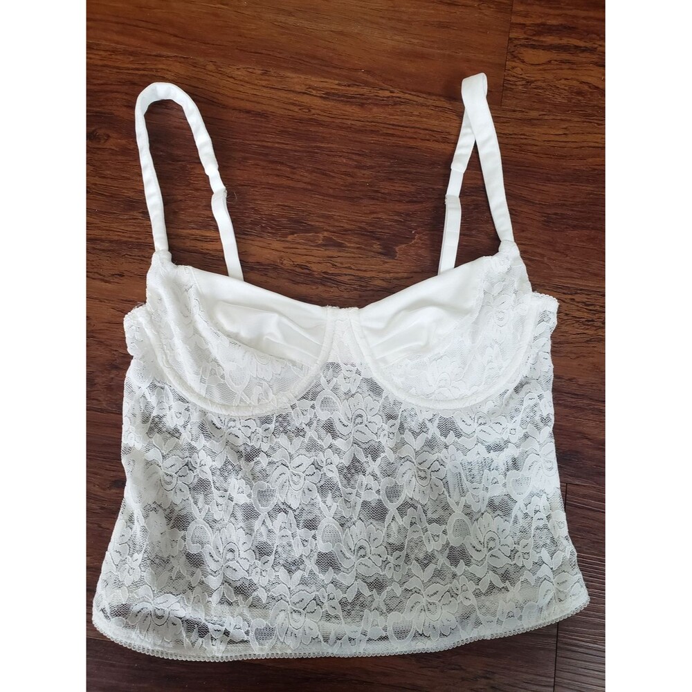 Edikted Cream Lace Bustier Cami Size M Boho Dainty Whimsigoth Romantic Y2K